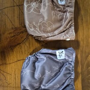 Kids Floral Diaper Covers - Brown and Gray